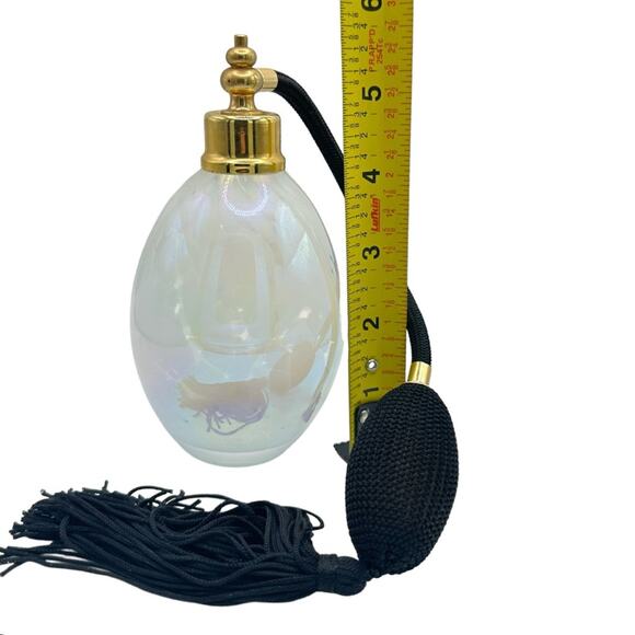 Vintage Blown Glass Swirl Perfume Bottle Atomizer - Picture 8 of 10